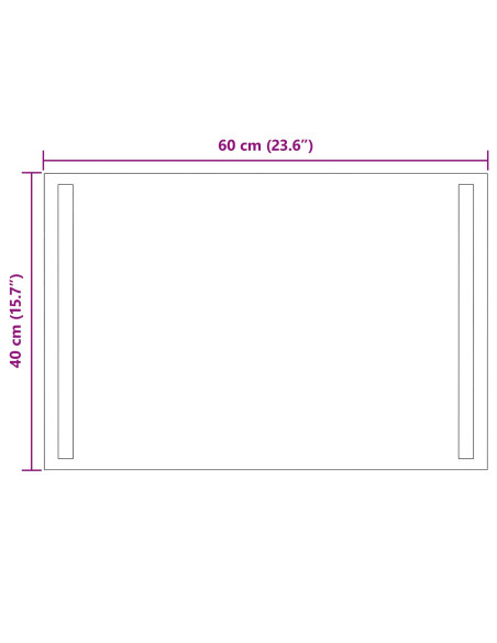 Specchio da bagno LED Trasparente 60 x 40 cm vetro temperato