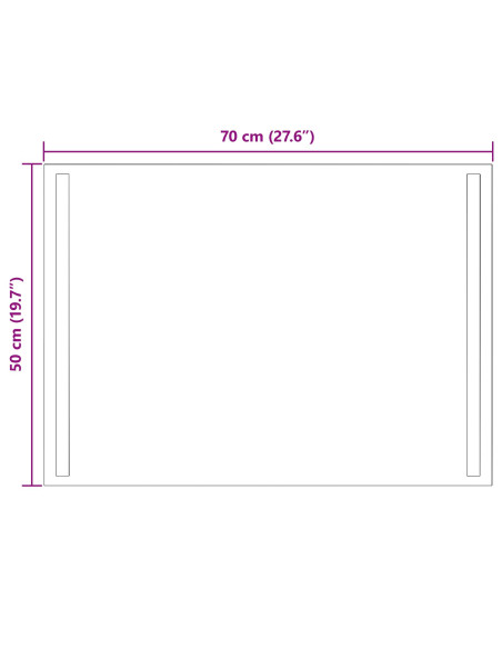 Specchio da bagno LED Trasparente 70 x 50 cm vetro temperato