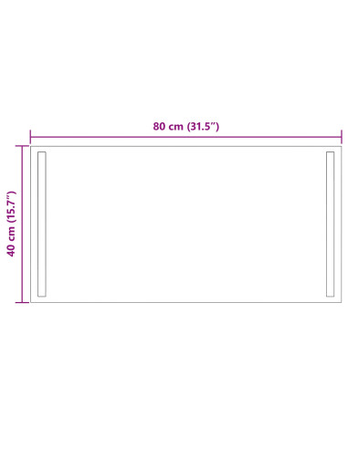 Specchio da bagno LED Trasparente 80 x 40 cm vetro temperato