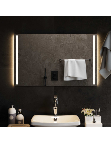 Specchio da bagno LED Trasparente 80 x 50 cm vetro temperato