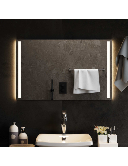 Specchio da bagno LED Trasparente 80 x 50 cm vetro temperato
