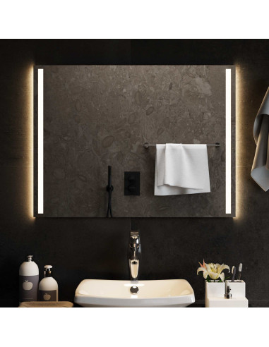Specchio da bagno LED Trasparente 80 x 60 cm vetro temperato