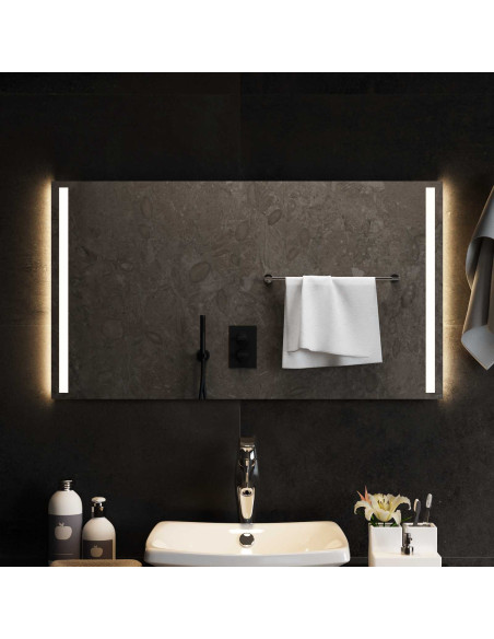 Specchio da bagno LED Trasparente 90 x 50 cm vetro temperato