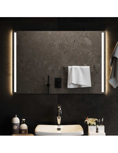 Specchio da bagno LED Trasparente 90 x 60 cm vetro temperato