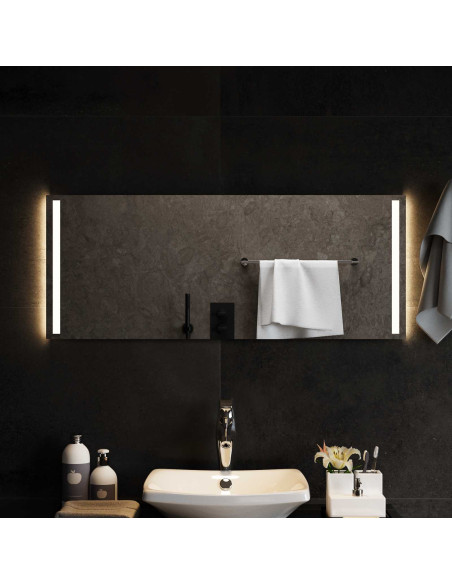 Specchio da bagno LED Trasparente 100 x 40 cm vetro temperato