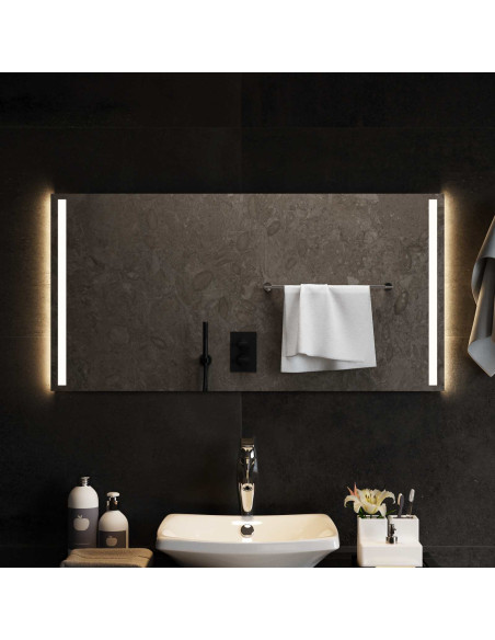 Specchio da bagno LED Trasparente 100 x 50 cm vetro temperato
