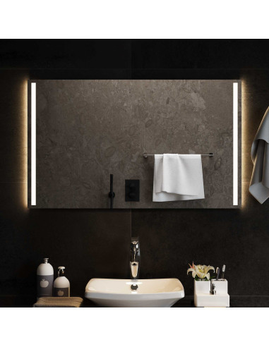 Specchio da bagno LED Trasparente 100 x 60 cm vetro temperato