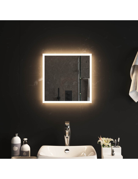 Specchio da bagno LED Trasparente 40 x 40 cm vetro temperato