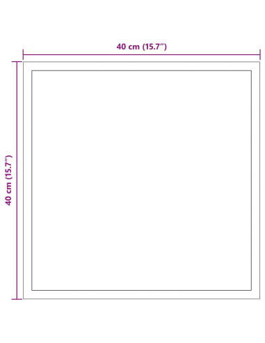 Specchio da bagno LED Trasparente 40 x 40 cm vetro temperato