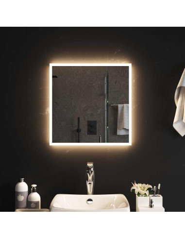 Specchio da bagno LED Trasparente 50 x 50 cm vetro temperato