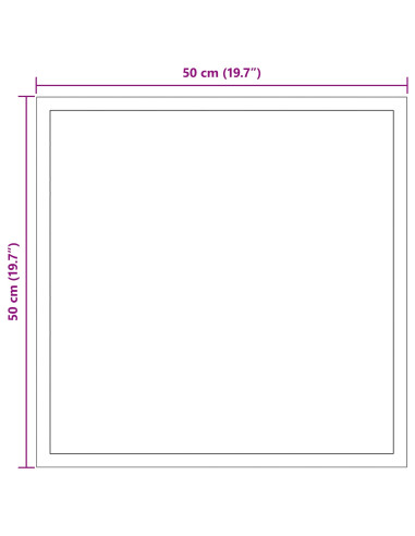 Specchio da bagno LED Trasparente 50 x 50 cm vetro temperato