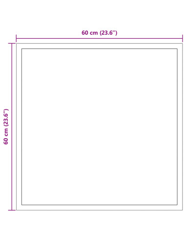 Specchio da bagno LED Trasparente 60 x 60 cm vetro temperato