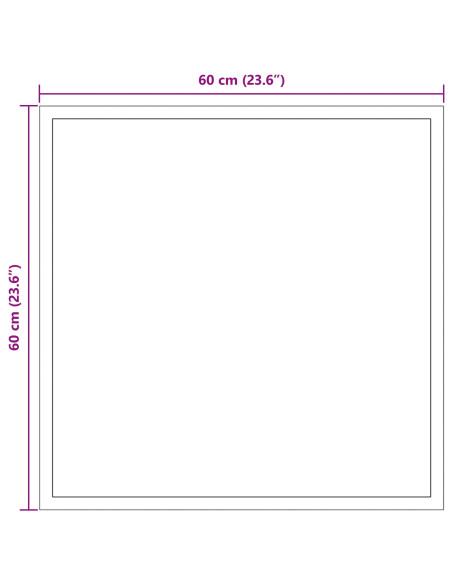 Specchio da bagno LED Trasparente 60 x 60 cm vetro temperato