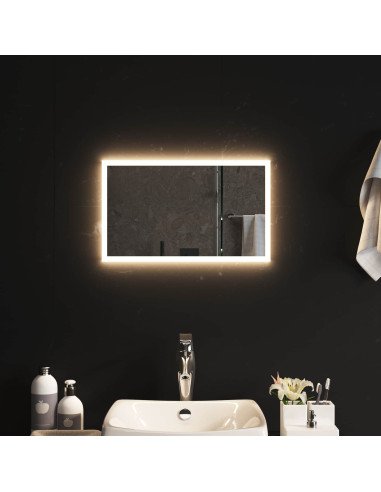 Specchio da bagno LED Trasparente 50 x 30 cm vetro temperato