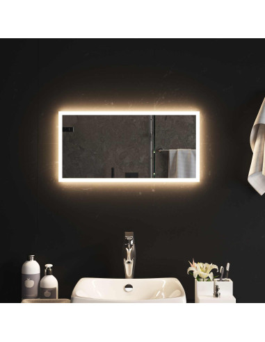 Specchio da bagno LED Trasparente 60 x 30 cm vetro temperato