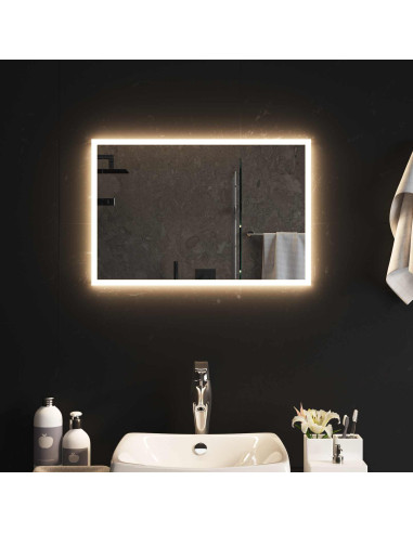 Specchio da bagno LED Trasparente 60 x 40 cm vetro temperato