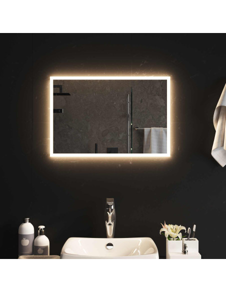 Specchio da bagno LED Trasparente 60 x 40 cm vetro temperato