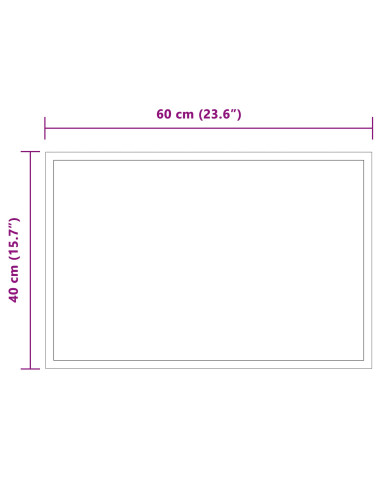 Specchio da bagno LED Trasparente 60 x 40 cm vetro temperato