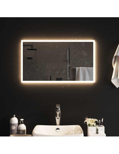 Specchio da bagno LED Trasparente 70 x 40 cm vetro temperato