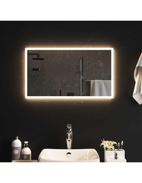 Specchio da bagno LED Trasparente 70 x 40 cm vetro temperato