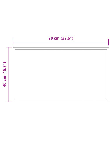 Specchio da bagno LED Trasparente 70 x 40 cm vetro temperato