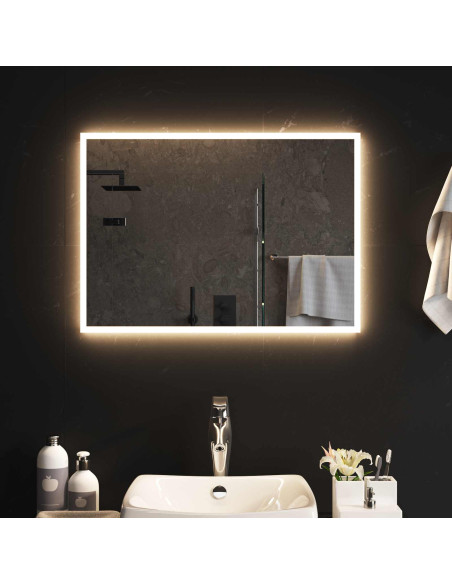 Specchio da bagno LED Trasparente 70 x 50 cm vetro temperato