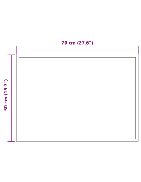 Specchio da bagno LED Trasparente 70 x 50 cm vetro temperato
