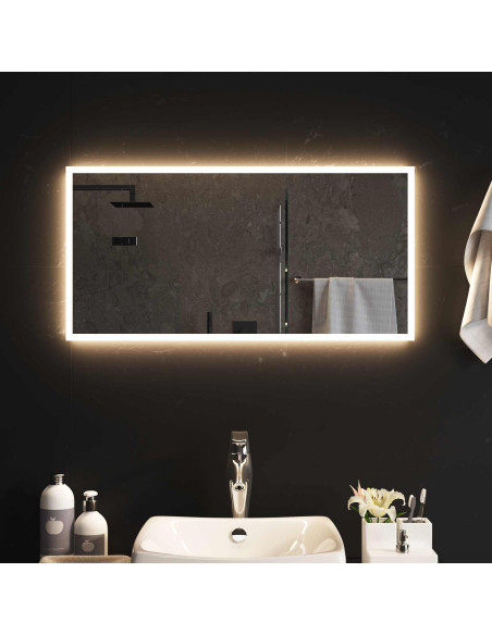 Specchio da bagno LED Trasparente 80 x 40 cm vetro temperato