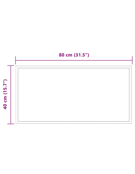 Specchio da bagno LED Trasparente 80 x 40 cm vetro temperato