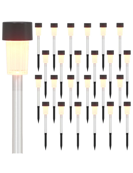 Luci solari da esterno con picchetto 24 pcs Bianco caldo