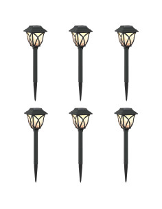 Luci solari da esterno con picchetto 6 pcs Bianco caldo 42 cm 2