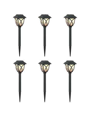 Luci solari da esterno con picchetto 6 pcs Bianco caldo 42 cm