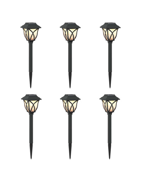 Luci solari da esterno con picchetto 6 pcs Bianco caldo 42 cm
