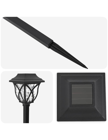 Luci solari da esterno con picchetto 6 pcs Bianco caldo 42 cm