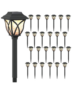 Luci solari da esterno con picchetto 24 pcs Bianco caldo 42 cm 2
