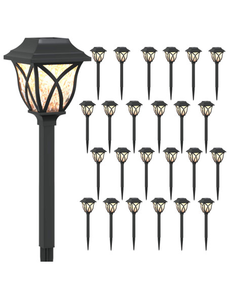 Luci solari da esterno con picchetto 24 pcs Bianco caldo 42 cm