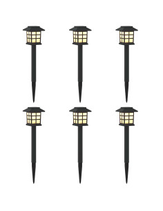 Luci solari da esterno con picchetto 6 pcs Bianco caldo 38,5 cm 2