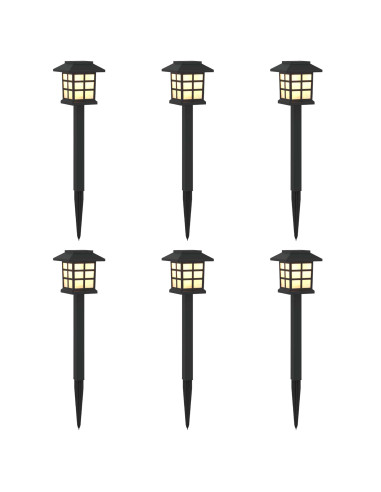 Luci solari da esterno con picchetto 6 pcs Bianco caldo 38,5 cm