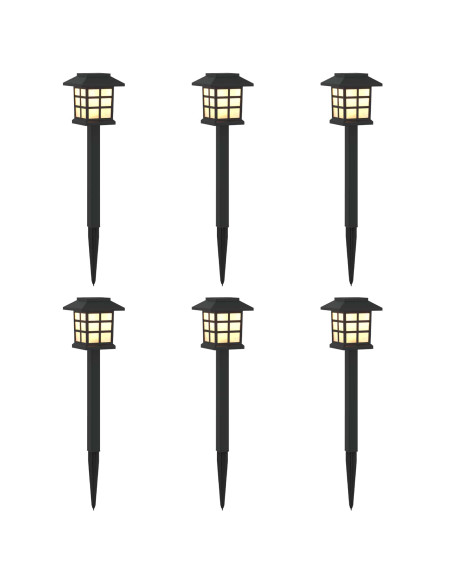 Luci solari da esterno con picchetto 6 pcs Bianco caldo 38,5 cm