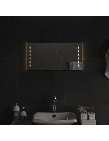 Specchio da bagno LED Trasparente 30 x 60 cm vetro temperato
