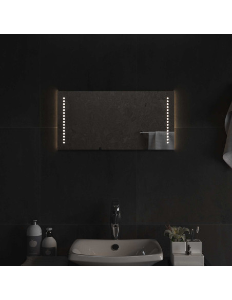 Specchio da bagno LED Trasparente 30 x 60 cm vetro temperato