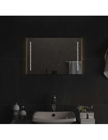 Specchio da bagno LED Trasparente 40 x 60 cm vetro temperato