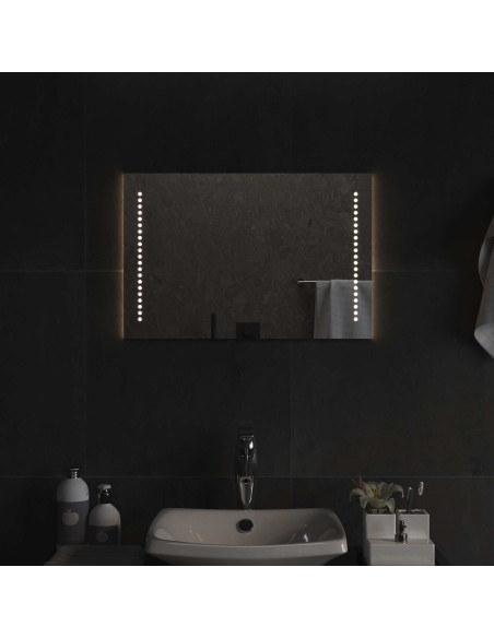 Specchio da bagno LED Trasparente 40 x 60 cm vetro temperato