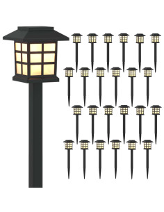 Luci solari da esterno con picchetto 24 pcs Bianco caldo PP 2