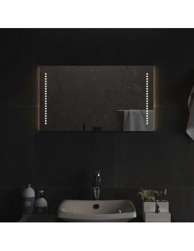 Specchio da bagno LED Trasparente 40 x 70 cm vetro temperato