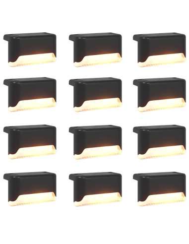 Luci solari da esterno con picchetto 12 pcs Bianco caldo 4,5 cm