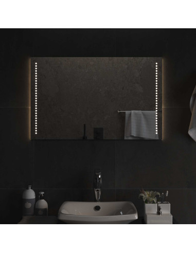 Specchio da bagno LED Trasparente 50 x 80 cm vetro temperato