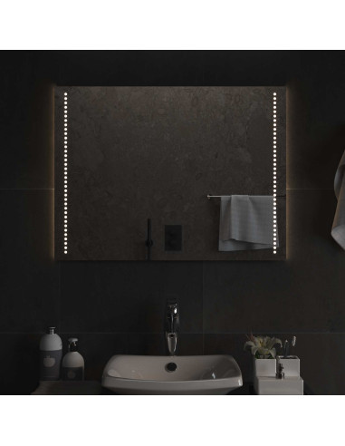 Specchio da bagno LED Trasparente 60 x 80 cm vetro temperato