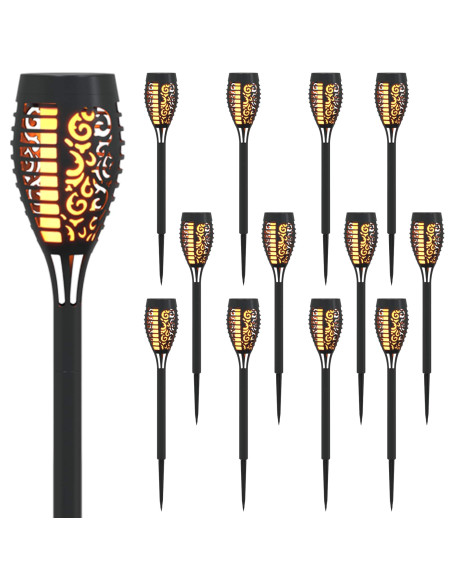 Luci solari da esterno con picchetto 12 pcs Bianco caldo ABS