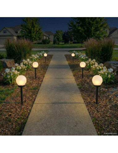 Luci solari da esterno con picchetto 4 pcs Bianco caldo 38,5 cm